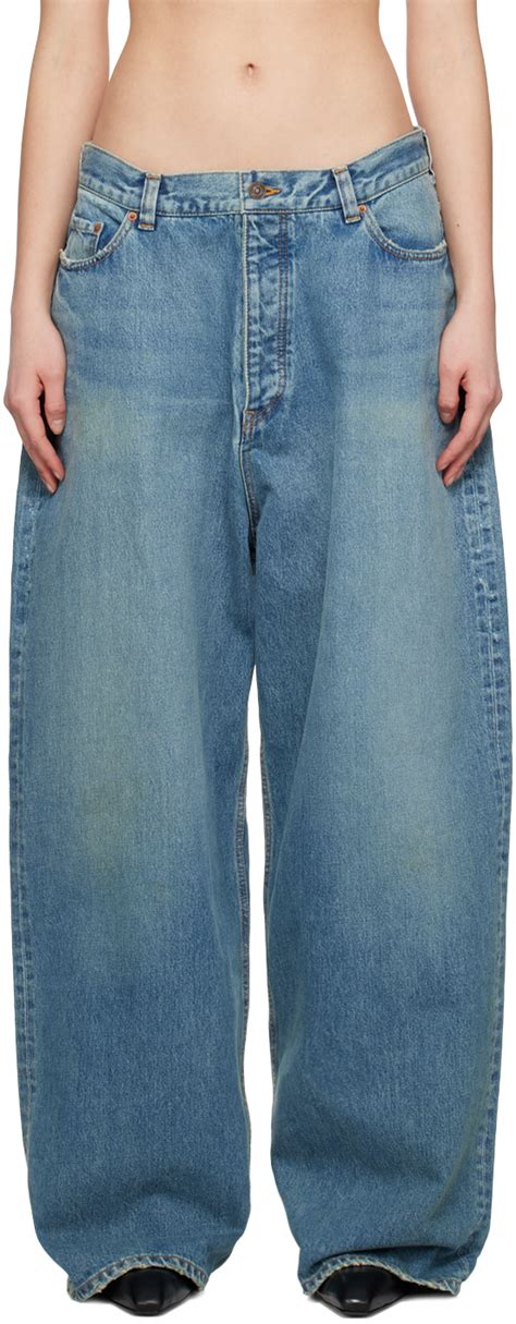 balenciaga blue baggy pants